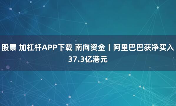股票 加杠杆APP下载 南向资金丨阿里巴巴获净买入37.3亿港元