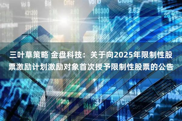 三叶草策略 金盘科技：关于向2025年限制性股票激励计划激励对象首次授予限制性股票的公告